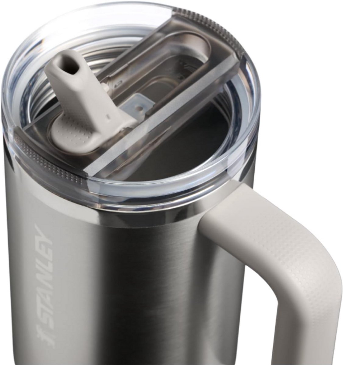 STANLEY Quencher ProTour Flip Straw Tumbler 0,89L (Stainless Steel Ash) – Lekvrije Thermosbeker met Flip Straw & Handvat – Geïsoleerd RVS – BPA-vrij – foto 2