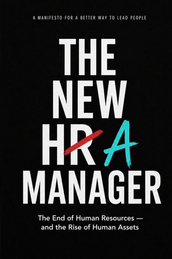 Boekomslag met de titel 'THE NEW HRA MANAGER'. De letters 'HR' zijn doorgestreept en vervangen door 'A'.
