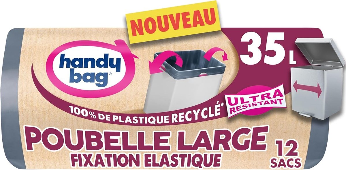 Vuilniszakken - Gerecycled Kunststof - Elastische Bevestiging - Drielaagse Folie - Voor Grote Afvalemmers