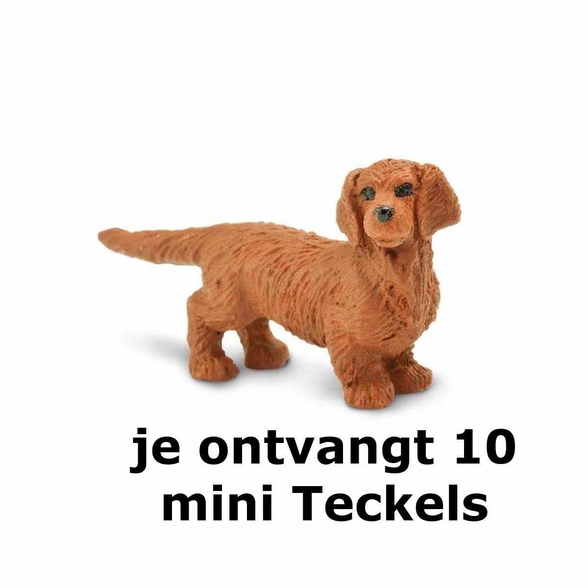Safari Lucky Mini's/ geluksmini's Teckel hondjes 10 stuks (ca 1-2 cm)