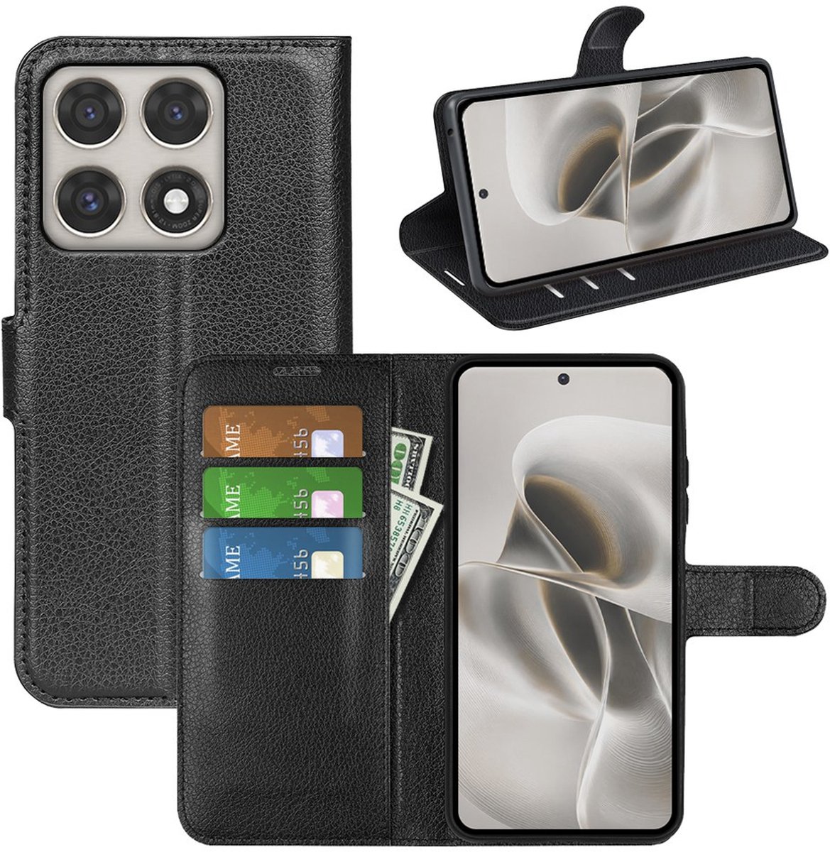 MobyDefend Hoesje - Geschikt voor Motorola Edge 70 Pro - Kunstleren Wallet Book Case (Sluiting Voorkant) - Zwart