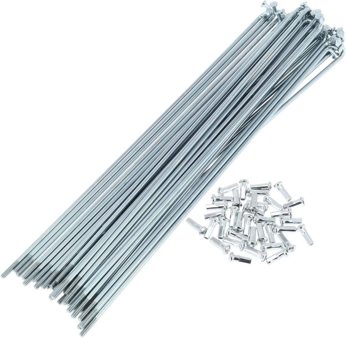 Fietsspaken voor fietswielen - Zilverkleurige 13G spaken van 193 mm lengte, verzinkt staal, set van 1