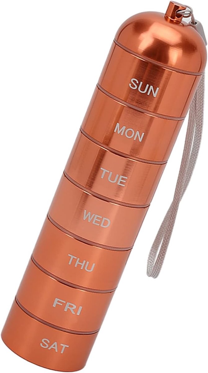 Stackbare metalen medicijnorganizer met 7-dagen compartimenten, waterdichte opbergkast voor vitamines en pillen, ideaal voor reizen en thuisgebruik
