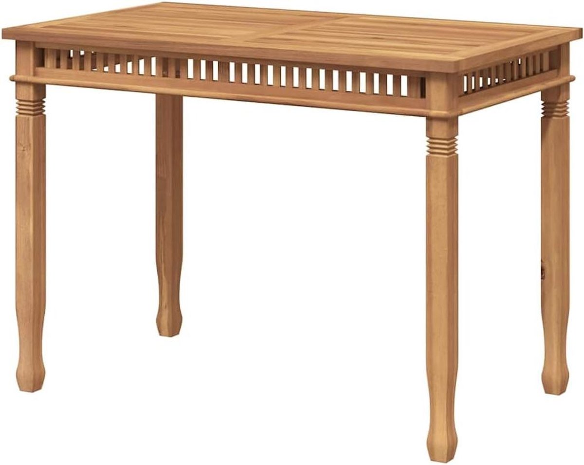 Tuintafel Massief Hout - Eettafel Tuin - Buiten Eten - Verticaal Gelat Ontwerp - 120x65x80 cm - Houtkleur
