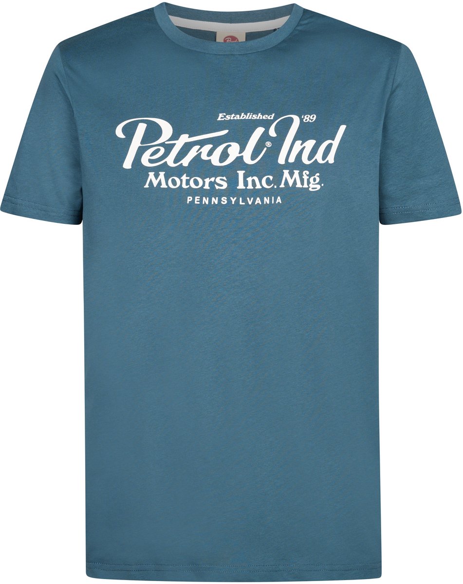 Petrol Industries - Heren T-shirt met print anderson - Blauw - Maat L