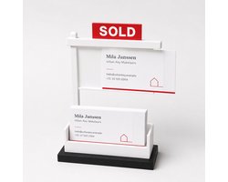 Skushy Vastgoed Visitekaartjeshouder - Makelaars Kaartjeshouder voor Bureau - Professionele Kaartenstandaard voor Visitekaartjes - Kantoor Accessoire voor Balie Receptie Toonbank en Bureau Organizer