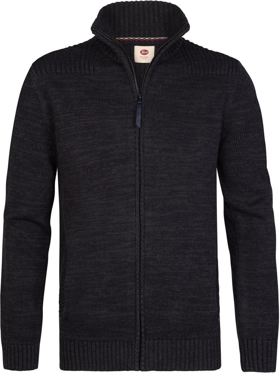 Petrol Industries - Heren Gemêleerd katoenen vest met rits millford - Zwart - Maat XXXL