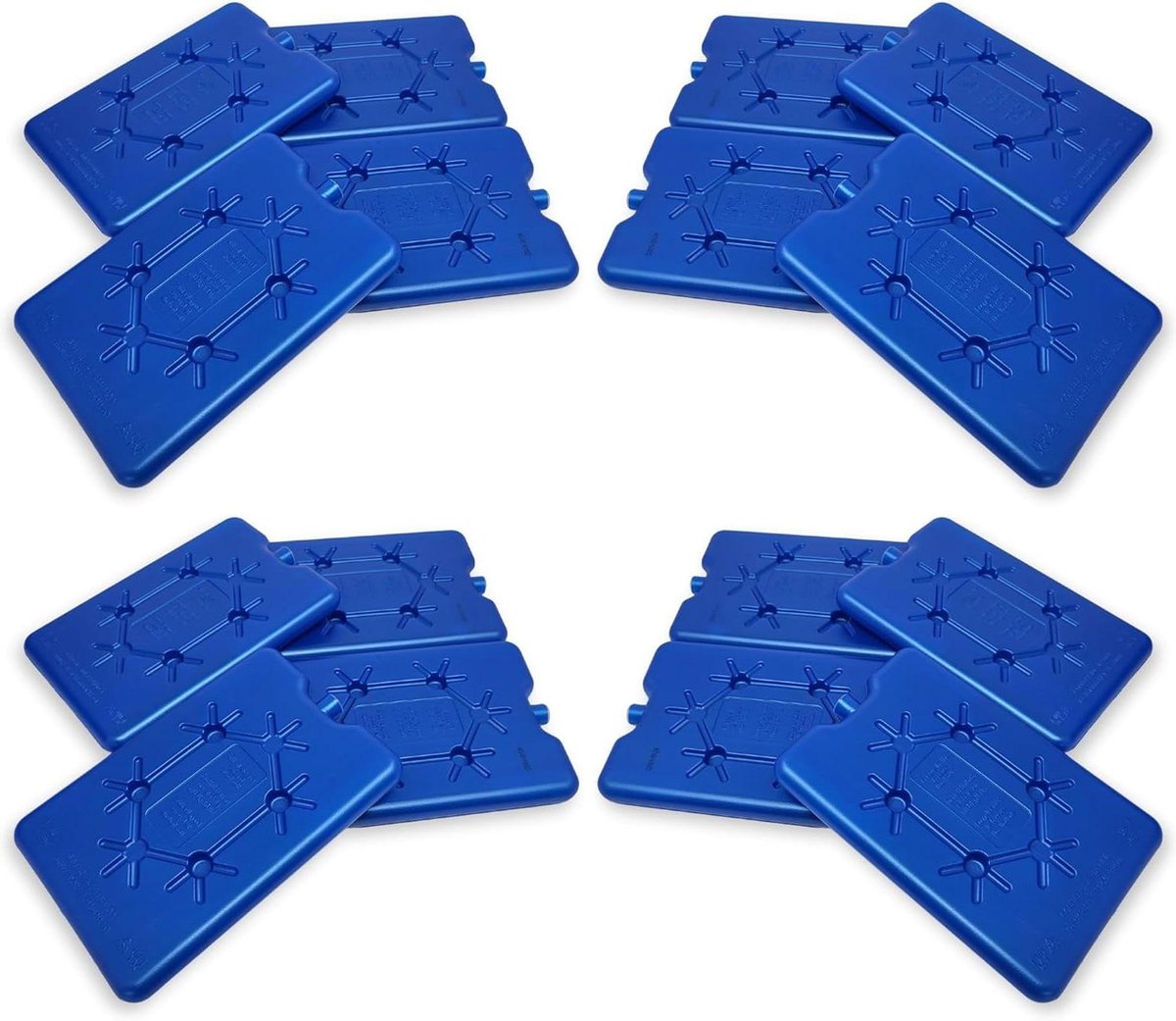 Koelaccu Set - Koelelementen Vriesblokken - Koelbox Vullen - Extra Plat Ontwerp - 16 Stuks 200 ml - Blauw