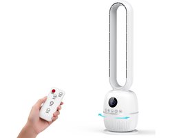 Bladloze Torenventilator – Stille Staande Ventilator met Afstandsbediening – 12 Snelheden – 12 Uurs Timer – 60° Oscillatie – LED Display – Ventilator voor Slaapkamer, Woonkamer en Kantoor