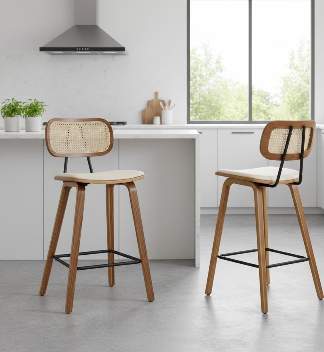 Design Barkrukken Set van 2 - Hoogteverstelbaar - 360° Draaibaar - Novihome
