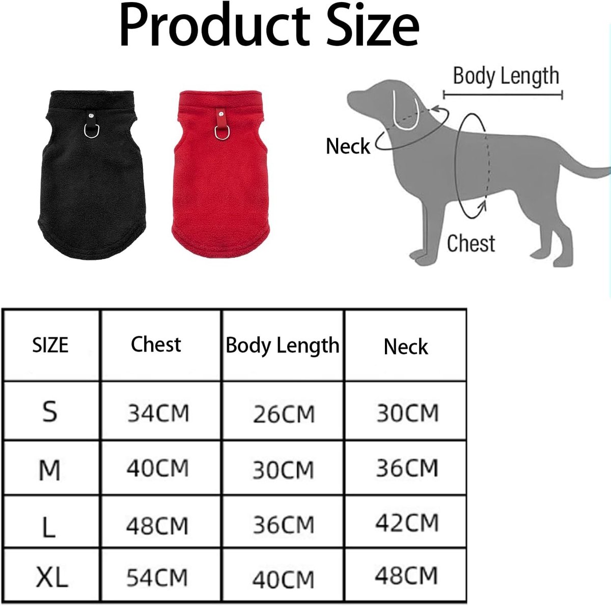 Hondentrui en kattentrui set voor kleine honden en katten, warme en comfortabele kleding, zwart en rood, maat S
