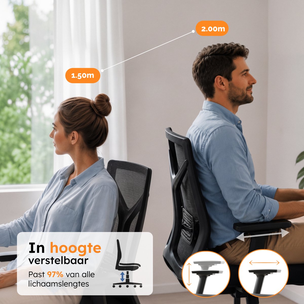 Roveo Ergonomische Bureaustoel - Office Gaming Chair - Volwassenen Game Stoel - Gamestoel - Zwart – foto 6