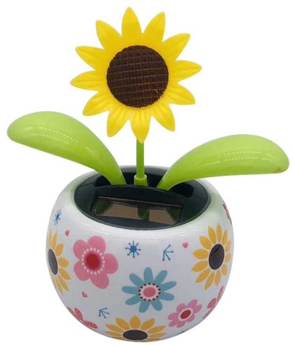 Zonnige Dansende Bloem - Wobbelend Dashboard Ornament - Kleurig Plastic