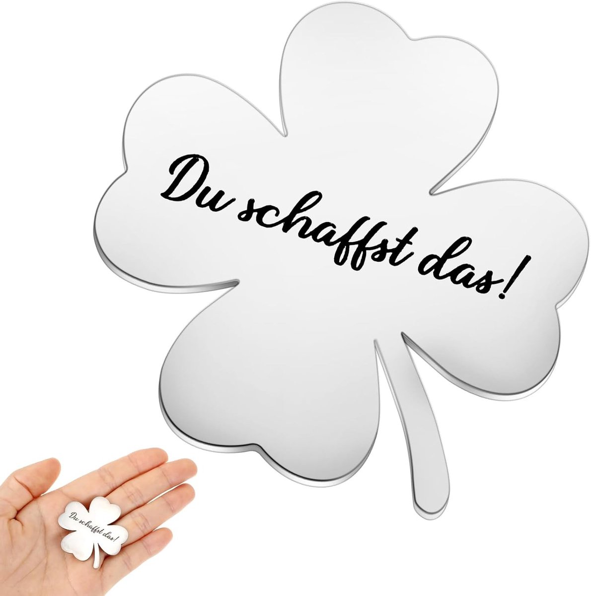 Geluksbrenger in de vorm van een vierklaver, ideaal als cadeau voor examens en opkikker geschenk