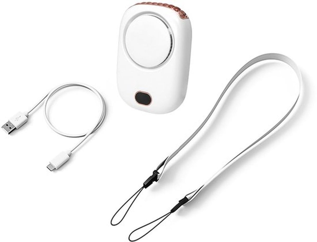 Draagbare Handheld Mini Ventilator USB Oplaadbare Wimper Ventilator 3 Snelheden Verstelbare Nek Ventilator met Sterke Luchtstroom LED Slimme Weergave voor Bureau Thuis Reizen Kantoor Buiten (Wit)