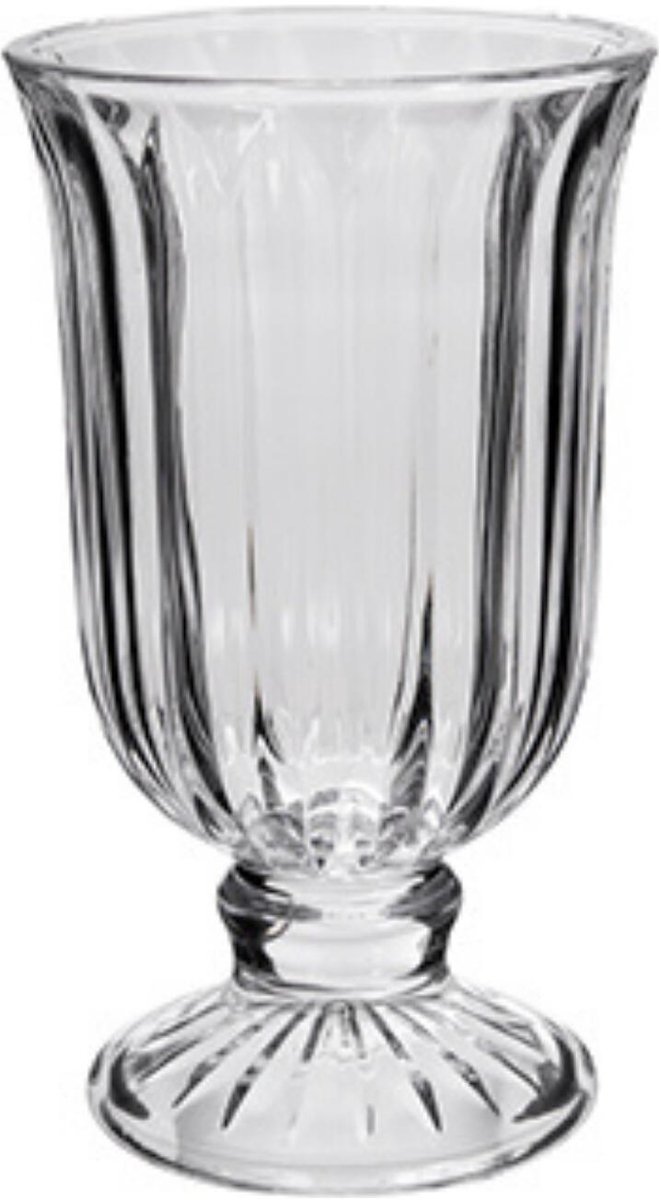 Alessandro bloemenvaas Verona modelo - transparant bewerkt glas - H18 cm - ronde kelk vorm