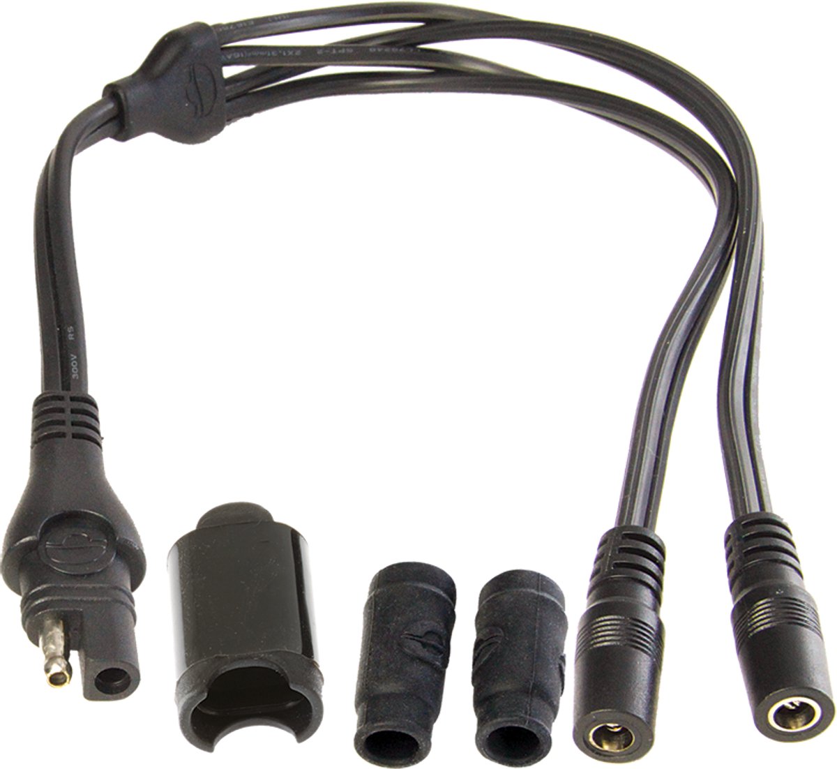 OptiMate O-35 Y-Splitter Kabel – SAE naar 2x DC 2.5mm – 30 cm – 10A – Voor Accu & Verwarmde Kleding