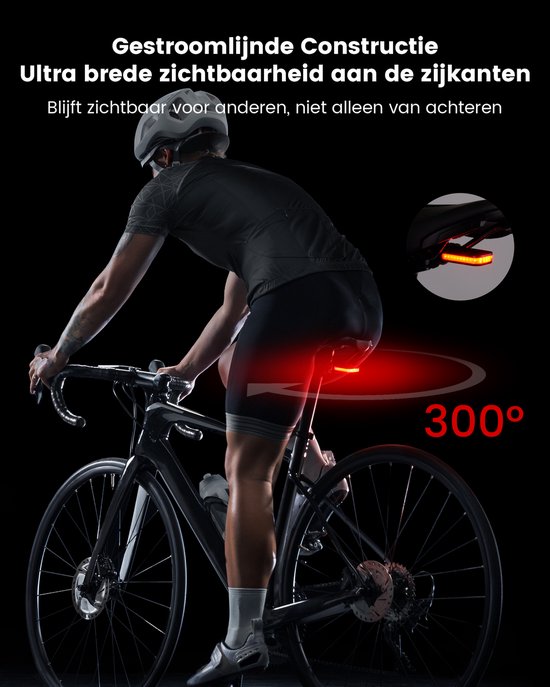 RAVEMEN CL01 Fietsachterlicht- 300° Groothoek Achterlicht voor Nachtritten-Zadelmontage met Automatische Aan/Uit-Remdetectie-5 Standen-IPX6 Waterdicht — afbeelding 5