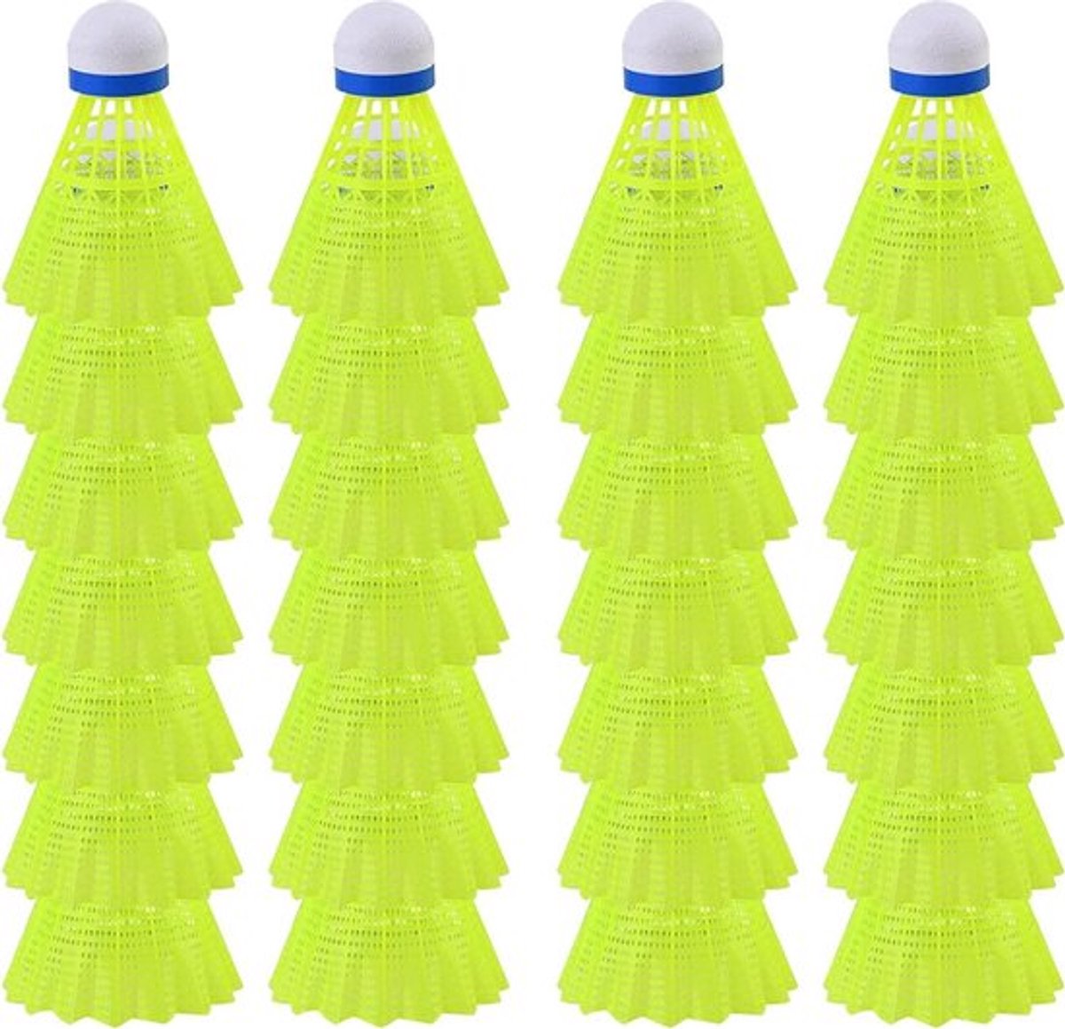 28 stuks gele nylon badmintonshuttles voor training en wedstrijd - stabiel en duurzaam .