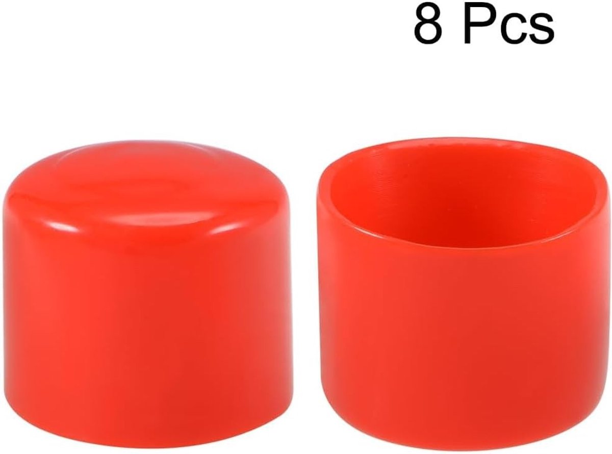 8 stuks rubberen eindkap 60 mm ID - flexibele ronde schroefdoppen en draadbeschermers voor bouten, schroeven, buizen en kabels - duurzame en zachte rubberen hoezen voor binnengebruik
