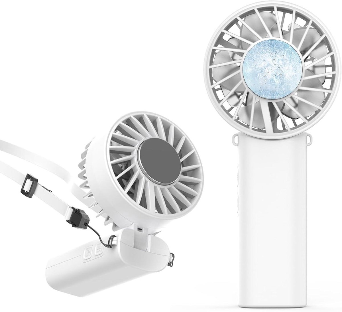Handventilator Ice Cooler - Mini Ventilator USB - Persoonlijke Verkoeling - TEC Koeltechnologie - 17.6cm - Wit