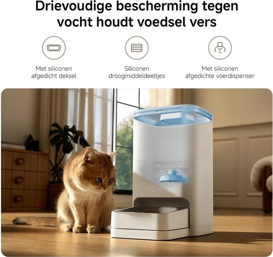 Xiaomi Smart Pet Food Feeder 2 | Automatische voerautomaat | 5L (2,5 kg) inhoud | LED-display met weegfunctie | RVS voerbak | Noodstroom op AA-batterijen | App-bediening — afbeelding 4