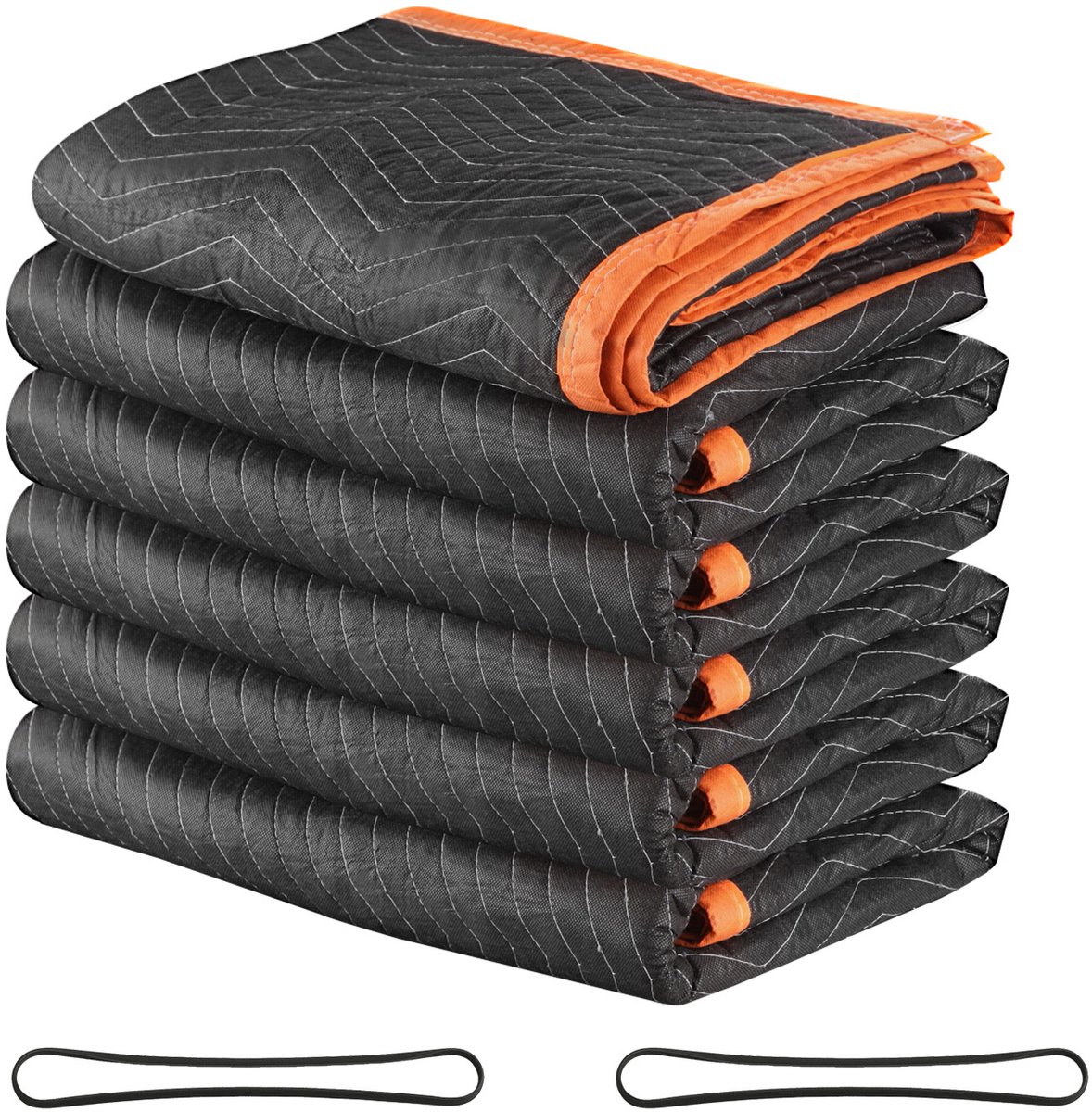 Verhuisdekens, set van 6, 1829x1016 mm, Inpakdekens met Katoenvulling, Beschermende Dekens van Non-Woven Stof, Gewatteerde Dekens voor Transport, Opslag en Meubelbescherming