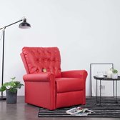 Verstelbare Fauteuil  Kunstleer Rood met MASSAGE functie / Loungestoel / Lounge stoel / Relax stoel / Chill stoel / Lounge Bankje / Lounge Fauteuil - Luxe Fauteuil