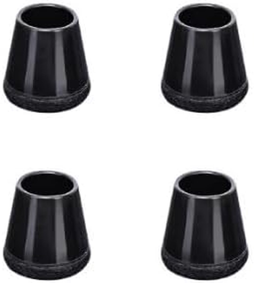Stoelpootdoppen - Viltglijders - Vloeren beschermen - Ergonomisch viltdesign - 24 stuks - Zwart