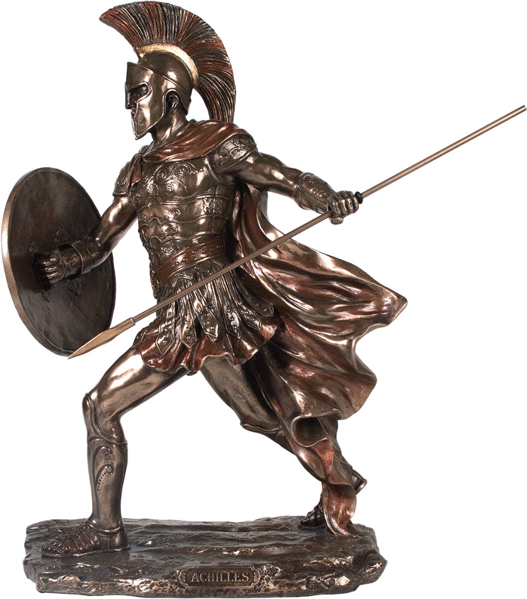 Achilles standbeeld - Bronze art - Mythologie - kunsthars - hoogte 29 cm