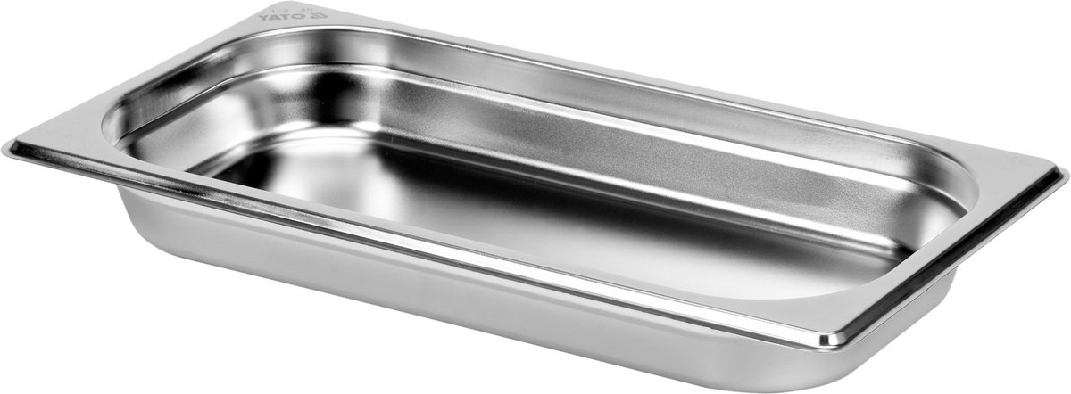 YATO Professionele Gastronorm Bak GN 1/3 – 40 mm Diep – 1.5 Liter – Hoogwaardig RVS 201 – Temperatuurbestendig -40°C tot +300°C