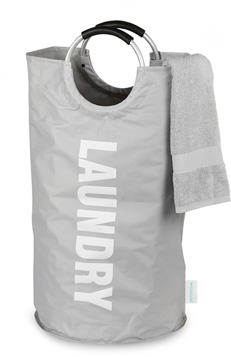 Bol.com Wonair Wasmand – Waszak - Opvouwbaar – 81L – Lichtgrijs aanbieding