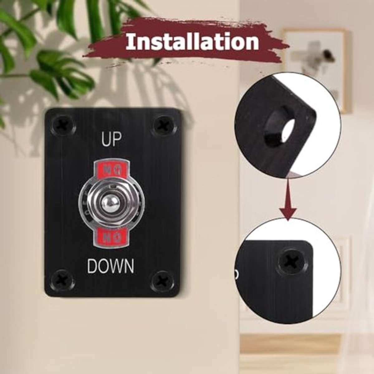 12V 30A tuimelschakelaar, waterdicht, robuuste tuimelschakelaar, aan/uit, 2-pins, 2-positie SPST met waterdichte dop voor montageplaat voor auto, marine, boot