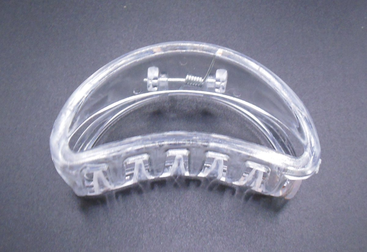 Haarklem open 7 cm transparant