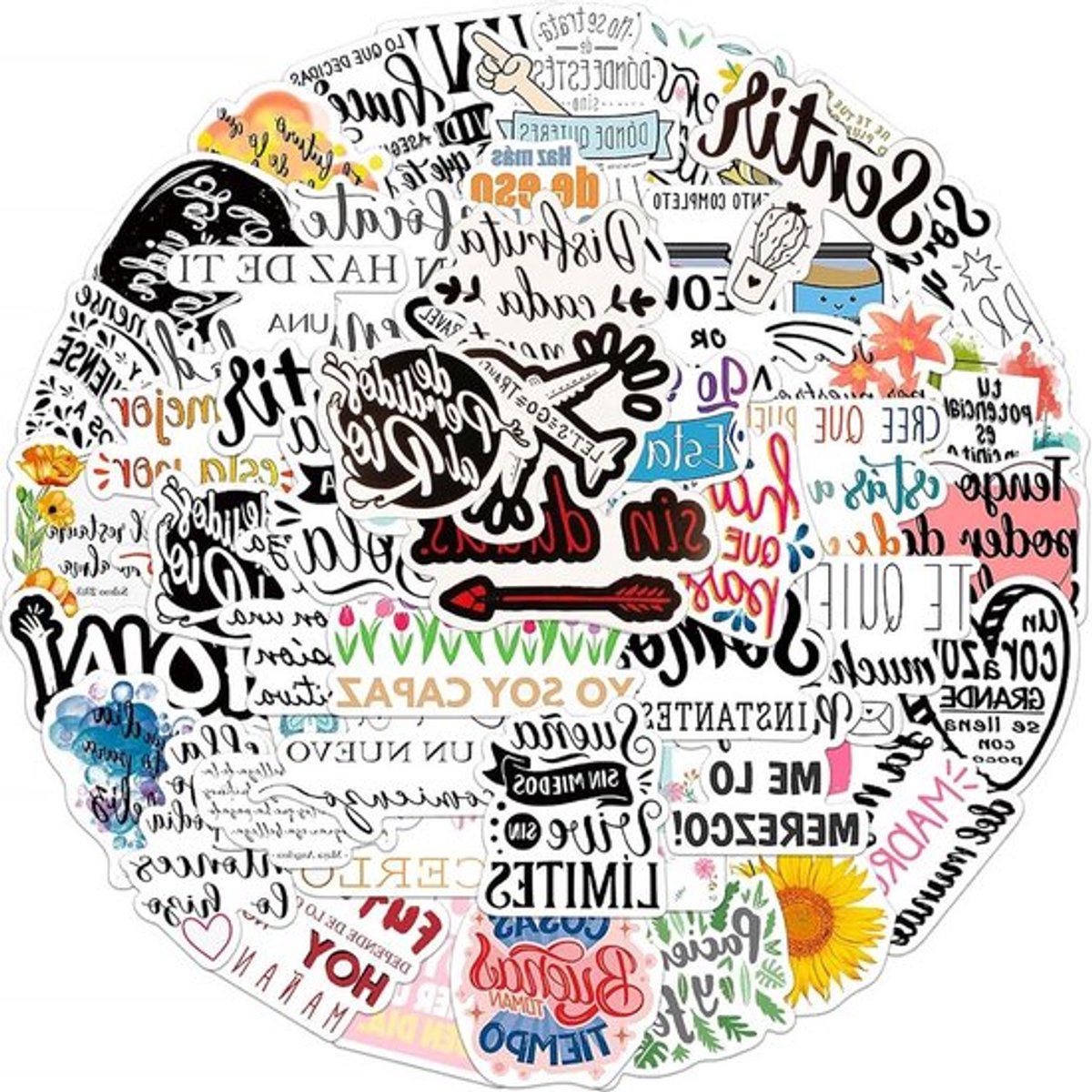 47 kleurrijke keukenstickers met positieve spreuken en motiverende teksten in het Nederlands voor een vrolijke en inspirerende sfeer in huis