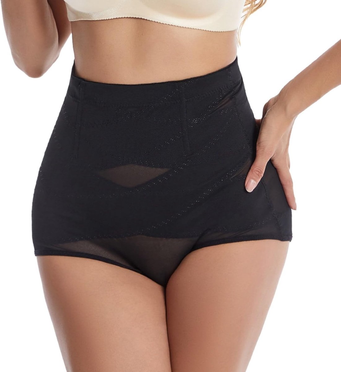Dames Shapewear Thong voor een Plat Tummy, Hoge Taille Ondergoed, Onzichtbare Slip voor Slanker Lichaam en Comfort