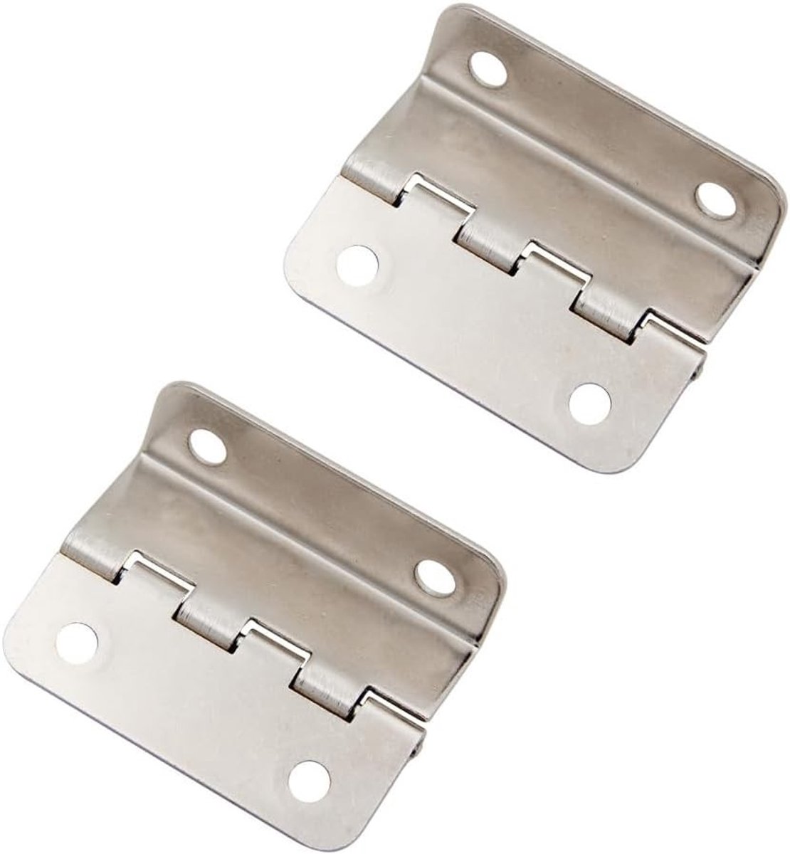 Retro Deur Scharnieren voor Drie Lade Kasten, Half-Oppervlakte Offset Scharnier, Semi-Verstopte Hinge, 2 Stuks Zilver - Duurzaam, Verstelbaar, Geschikt voor Meubels