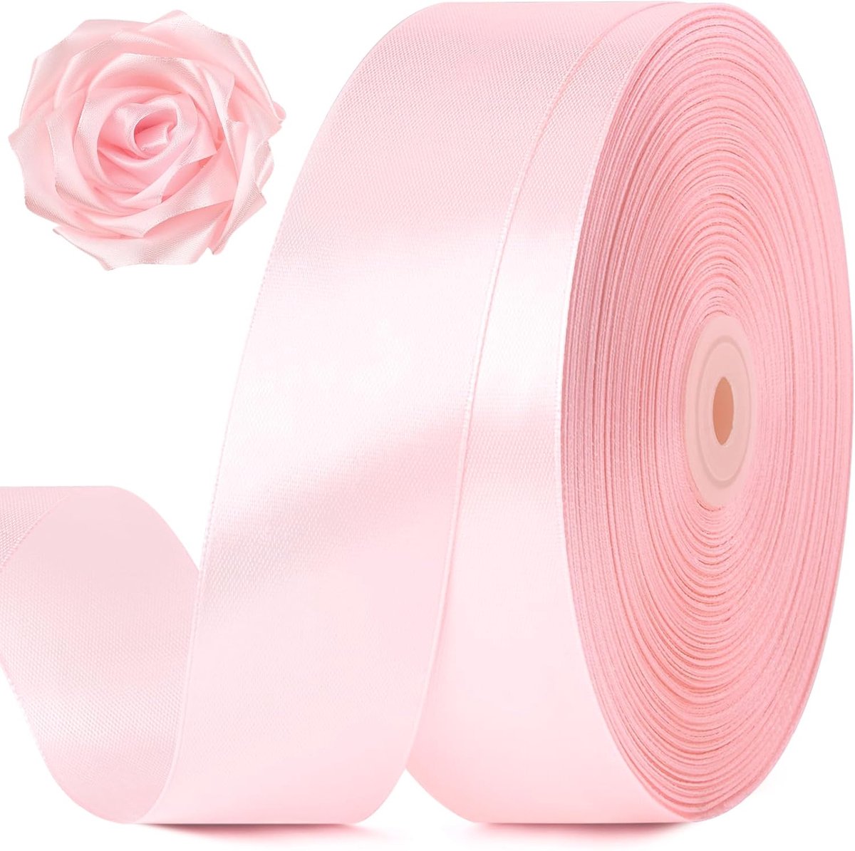 100 Yards Satijn Lint - Cadeaulint - Hobbylint - Sierlint - Lintje - Ribbon - Satin Ribbon - 1-1/2 Inch - Babyroze - Voor Bloemenboeketten, Cadeauverpakkingen, Het Maken Van Rozen en Handwerk