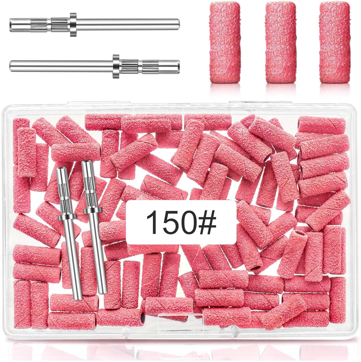 Mini Schuurbandjes 150 Grit voor Nagelboor - 100 Stuks, 3.1mm Kleine Schuurbanden voor Manicure en Pedicure, Professionele Schuurbandjes voor Nagels