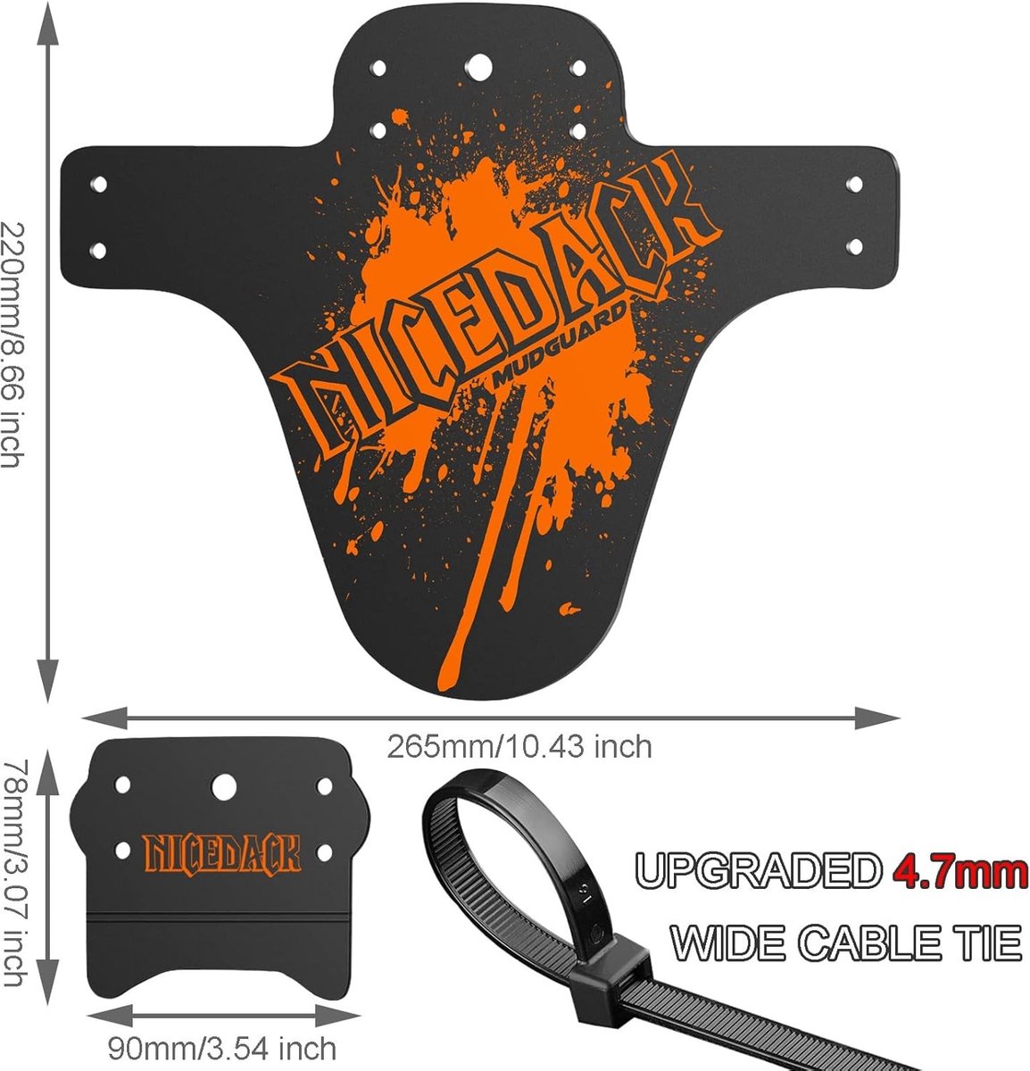 Mudguard voor mountainbike, 2-delige spatborden, geschikt voor 26'', 27.5'' en 29'' inch fietsen, waterdicht en robuust ontwerp