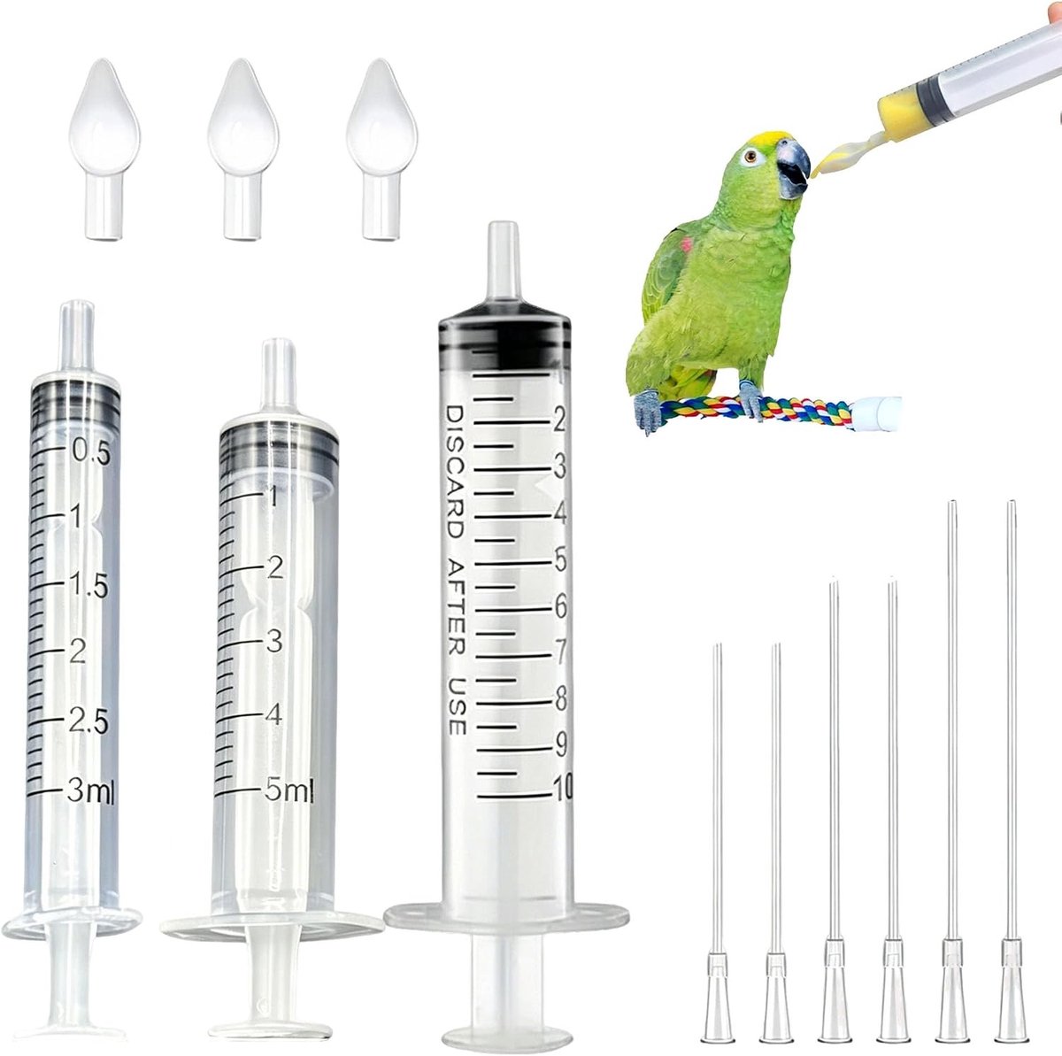 Voedingsslang voor jonge vogels, 10 ml spuit met slang, accessoires voor duiven, voer en water, roestvrijstalen lepel voor medicijnen en voedingsstoffen