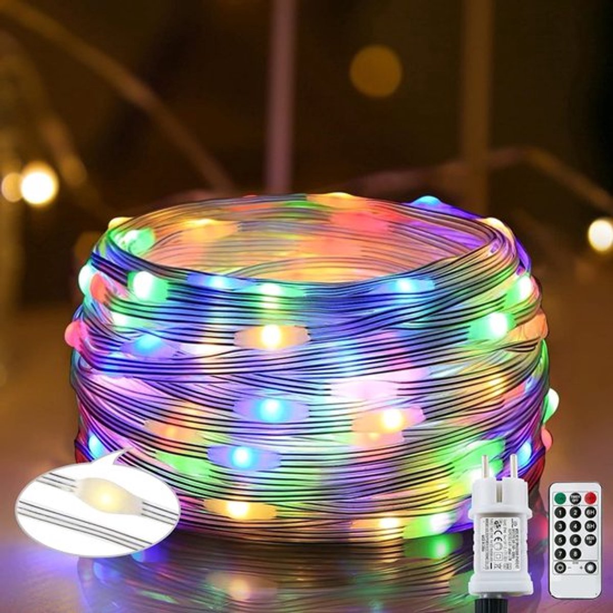 220 LED lichtslingers voor buiten - 25M/8 standen - PVC - waterdichte lichtslingers - met timing - afstandsbediening en slimme stekker - voor binnen/buiten - kerstfeest - balkon - bruiloft - feest.