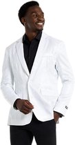 Suitmeister Sequins Wit - Heren Blazer - Kerst - Oud en Nieuw - Glimmende Pailletten - Toppers Outfit - Wit Jasje - Maat XXL