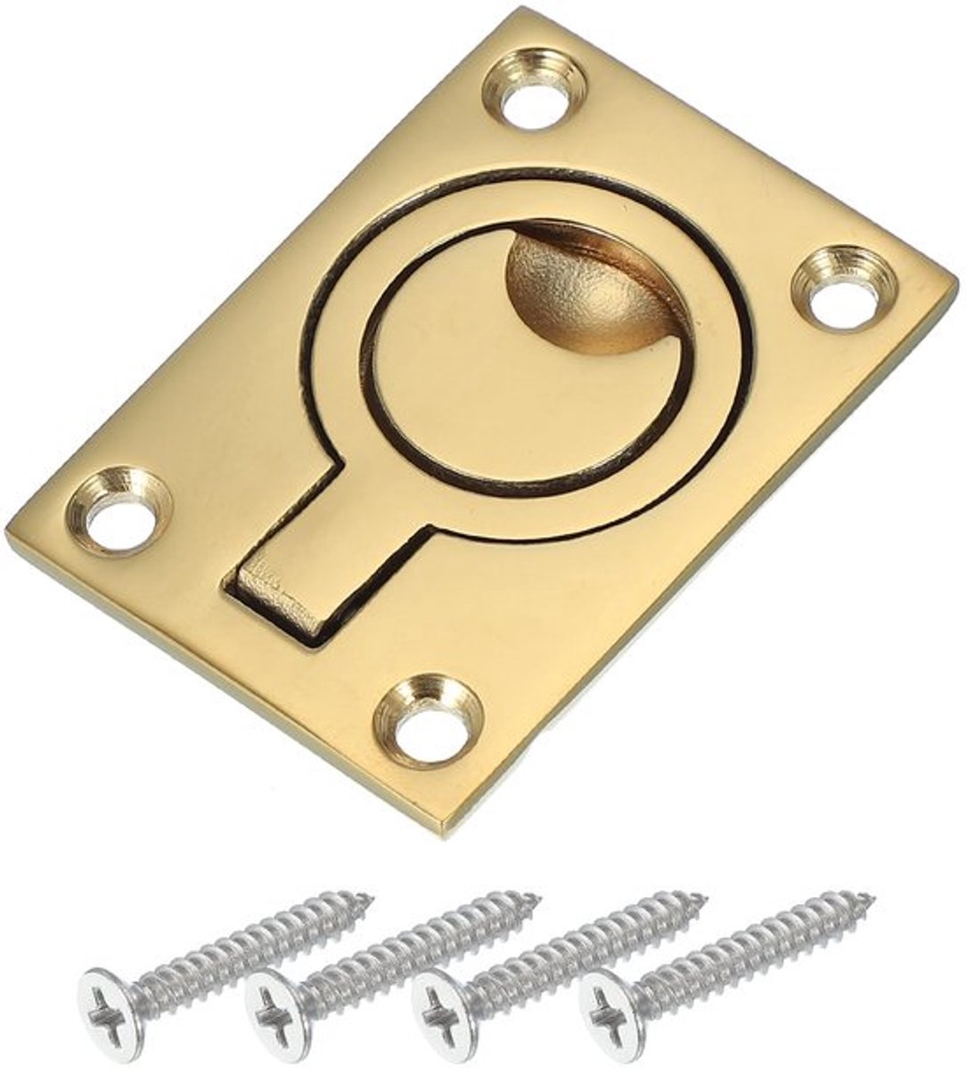 Flush Pull Ring Handle 2-1/2"-1-3/4" 316 RVS Vierkante Recessed Deuropener Gouden