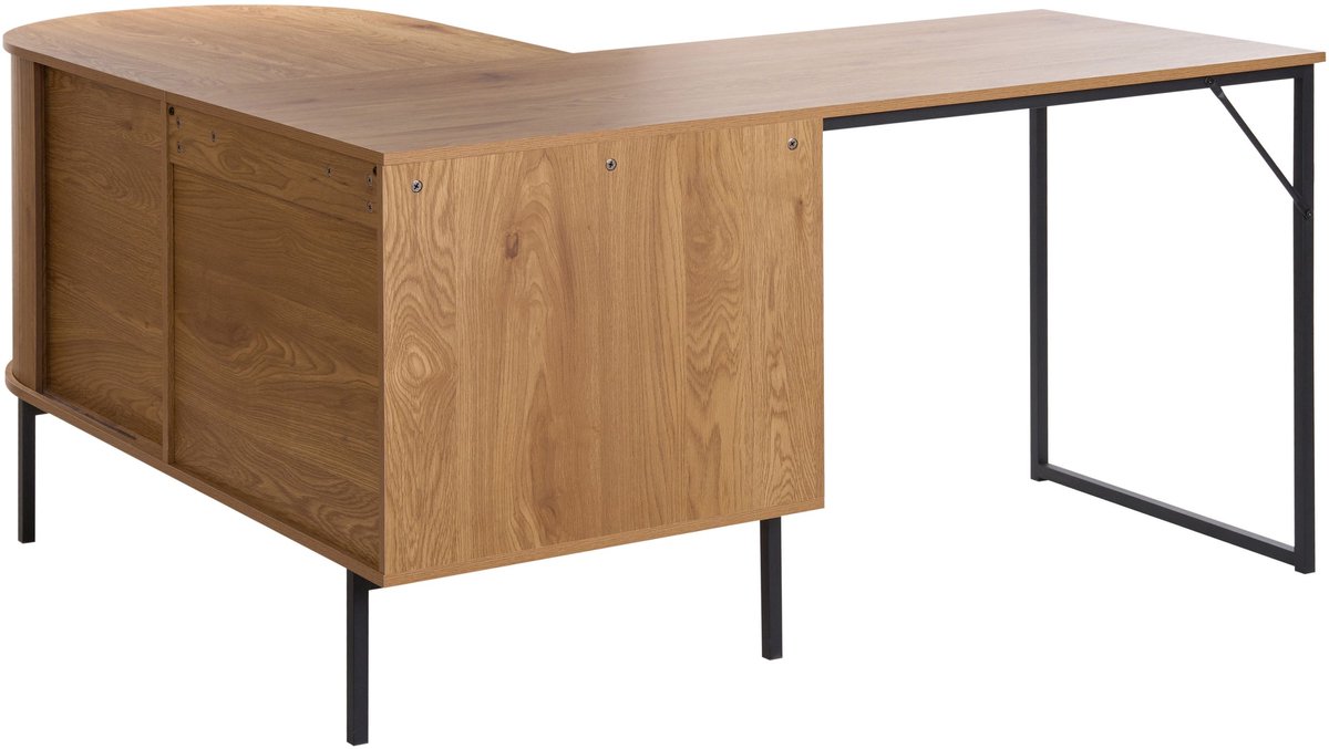 SOLARI - Bureau - Lichtbruin/Zwart - MDF