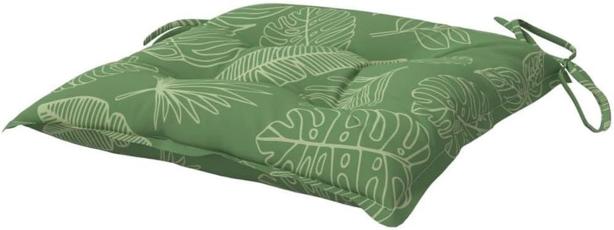 Tuinkussens Set - Stoelkussens Buiten - Buiten Zitten - Waterdicht Polyester - 50x50x7 cm - Bladpatroon