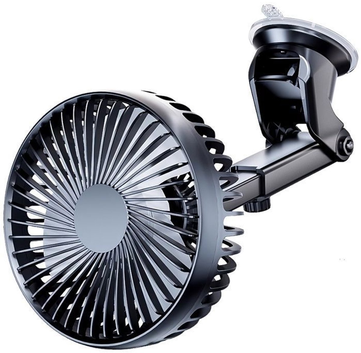 LISM-Autoventilator - Zuignapvoet - 3 instelbare windsnelheden - Verstelbare luchtrichting