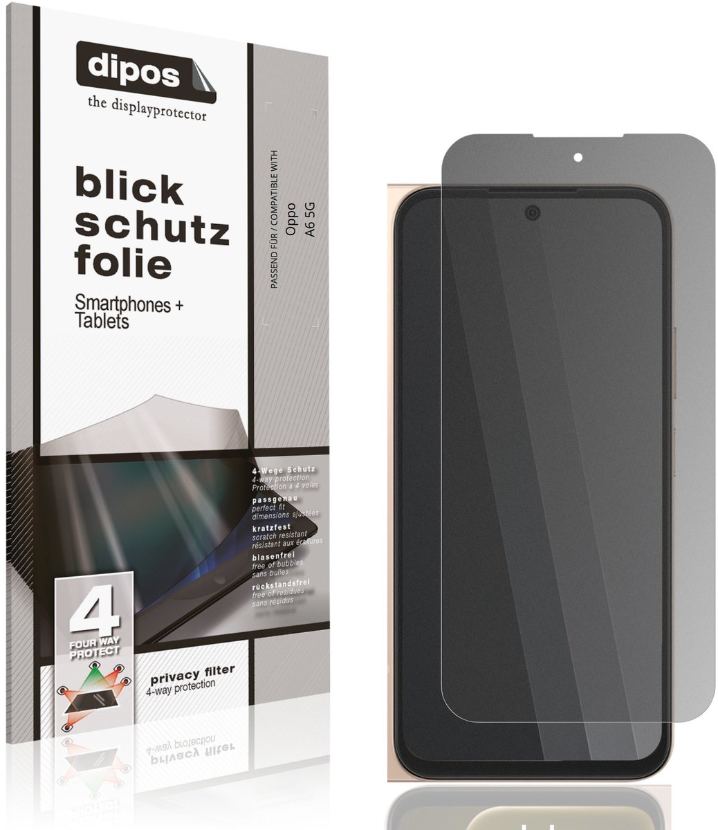 dipos – Matte Privacy Screenprotector geschikt voor Oppo A6 5G | Anti-Spy Beschermfolie