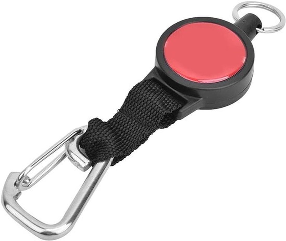 Duikconsole-retractor van roestvrij staal met stevige snelsluiting en zware sleutelhanger, ideaal duikaccessoire voor veilig en snel gebruik onder water