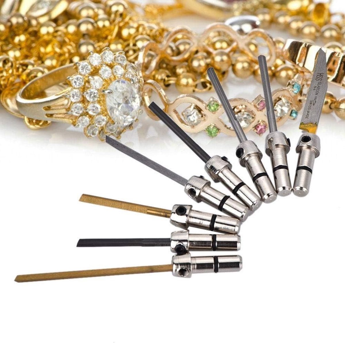 Set van 8 Graveerbiten voor Diverse Functies - Pneumatische Graveermachine, Freesgereedschap voor Houtbewerking, Sieraden en Carving